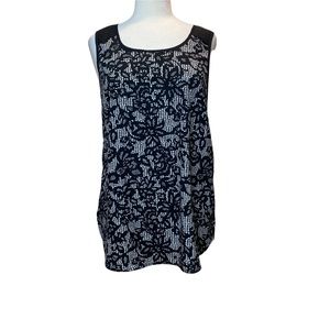 ONLY Black Lace Floral Sleeveless Tank Top Size EU40 / Large